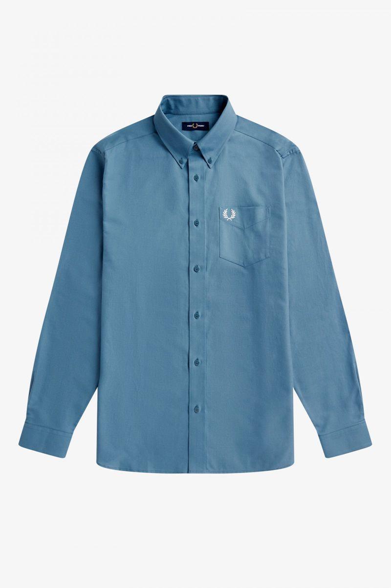 Grey Blue Fred Perry Oxford Men's Shirts | PH 1514PJJQ